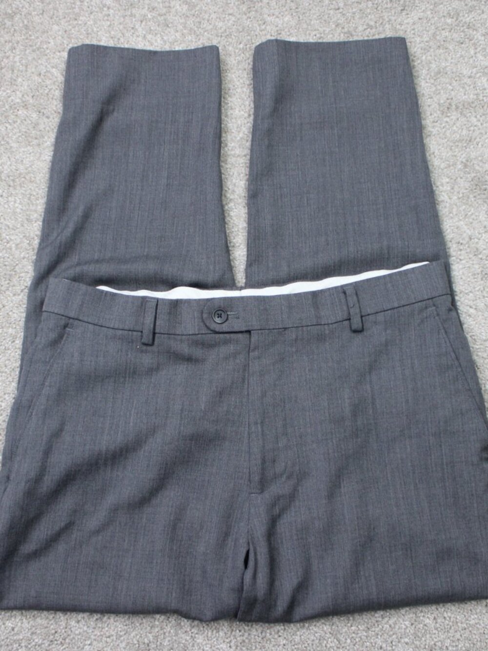Joseph Abboud JOE Pants Mens 34x28 Gray 100% Wool Flat Front Straight Leg